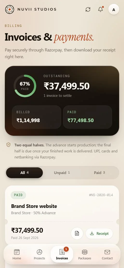 Invoices and payments: what is billed, paid and outstanding